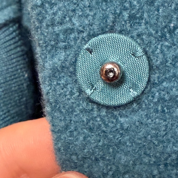 Eileen Fisher Teal Boiled Wool Jacket Cardigan Size M Minimalist - Picture 4 of 6